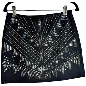 Bebe - Black Mini Skirt with Silver Studs